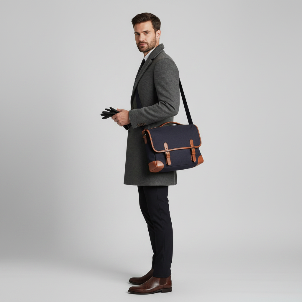 Men's Long Coat | Stylish Notched Lapel Overcoat
