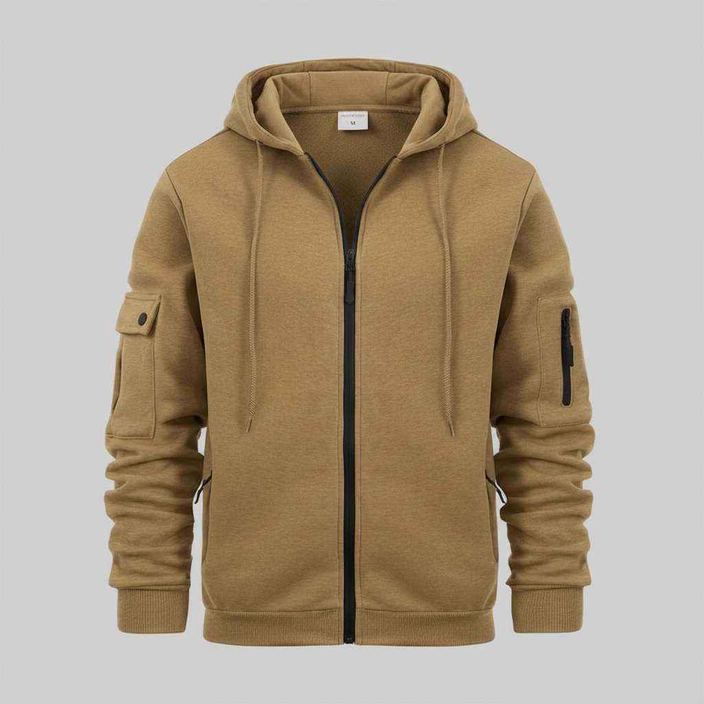 Men's Utility Zip-Up Hoodie | Stylish Casual Sweatshirt