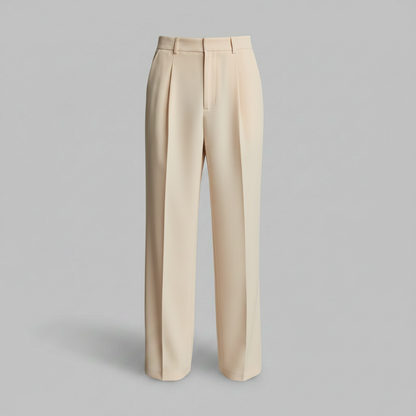 Men's Black Work Pants | Straight Fit Pleated Trousers