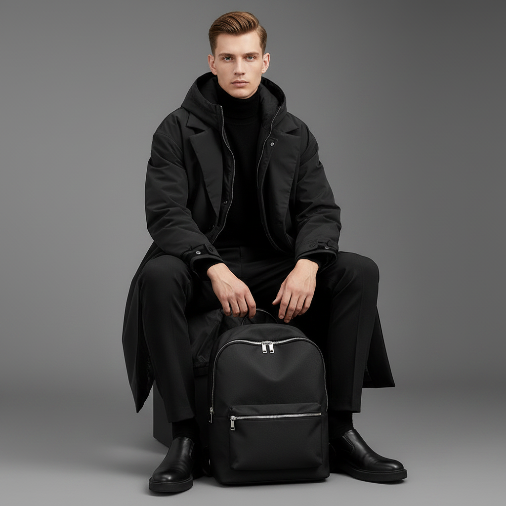 Men's Waterproof Puffer Trench Coat with Hood | Men's Coat