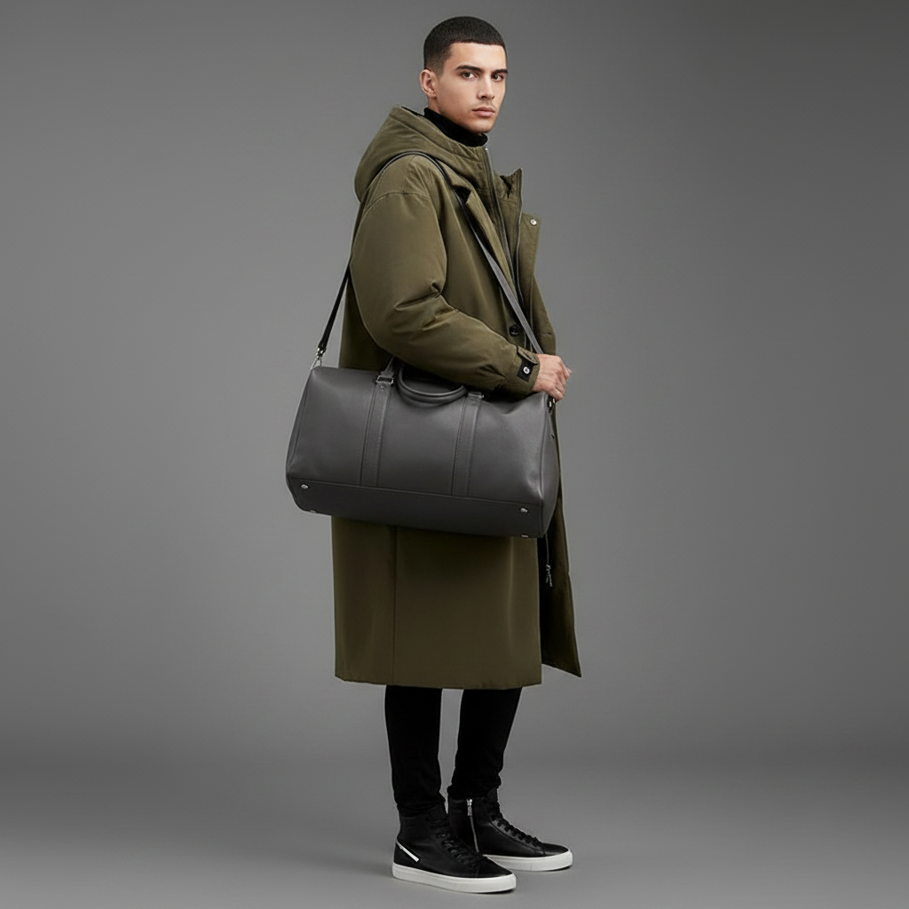 Men's Waterproof Puffer Trench Coat with Hood | Men's Coat