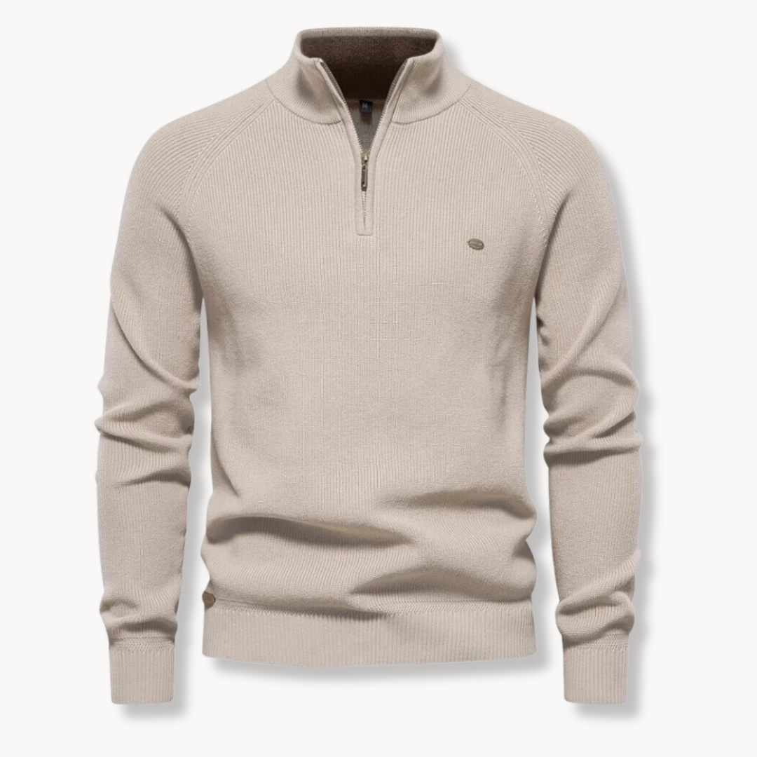 Men's Half Zip Sweater | Slim Fit Knitted Jumper 2