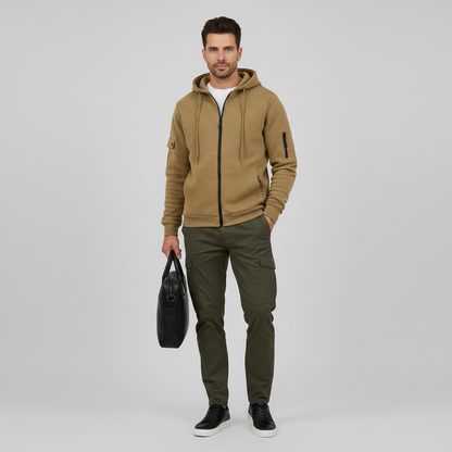 Men's Utility Zip-Up Hoodie | Stylish Casual Sweatshirt
