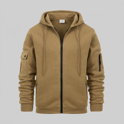 Men's Utility Zip-Up Hoodie | Stylish Casual Sweatshirt