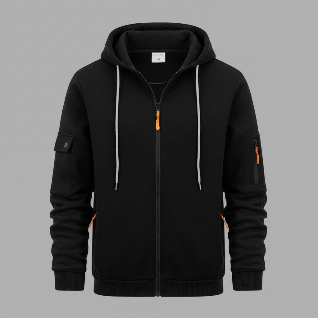 Men's Utility Zip-Up Hoodie | Stylish Casual Sweatshirt