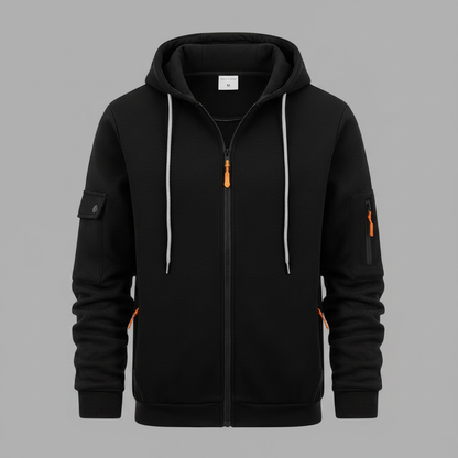 Men's Utility Zip-Up Hoodie | Stylish Casual Sweatshirt