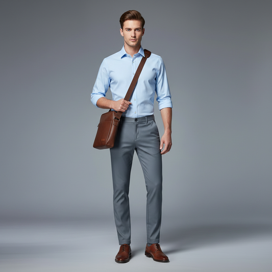 Saul | Men's Slim Fit Trousers in Stretch Fabric