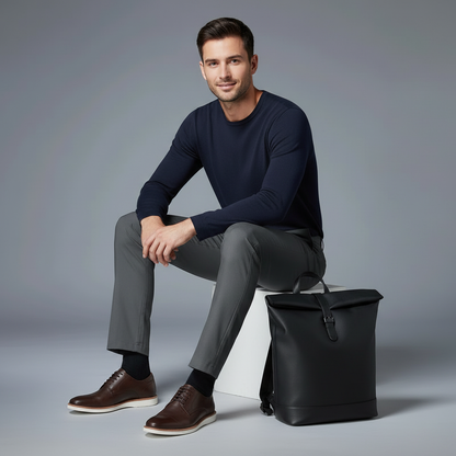 Saul | Men's Slim Fit Trousers in Stretch Fabric