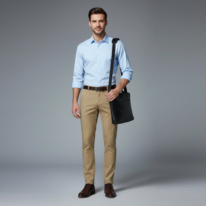 Saul | Men's Slim Fit Trousers in Stretch Fabric